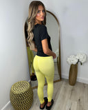 Briony Bum-Scrunch Seamless Leggings - Yellow