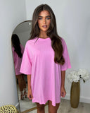 Delilah Diamante Oversized T-Shirt - Candy Pink