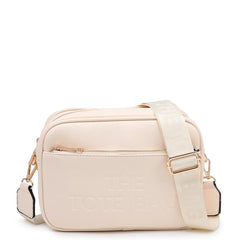 Rhea 'The Tote Bag' Multi Pocket Cross Body Bag - Beige