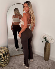 Darcy Flared Leggings - Chocolate