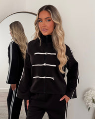 Liana Zip Hoodie and Trouser Set - Black