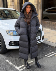 HARPER Padded Duvet Coat - Black