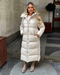 HARPER Padded Duvet Coat - Beige