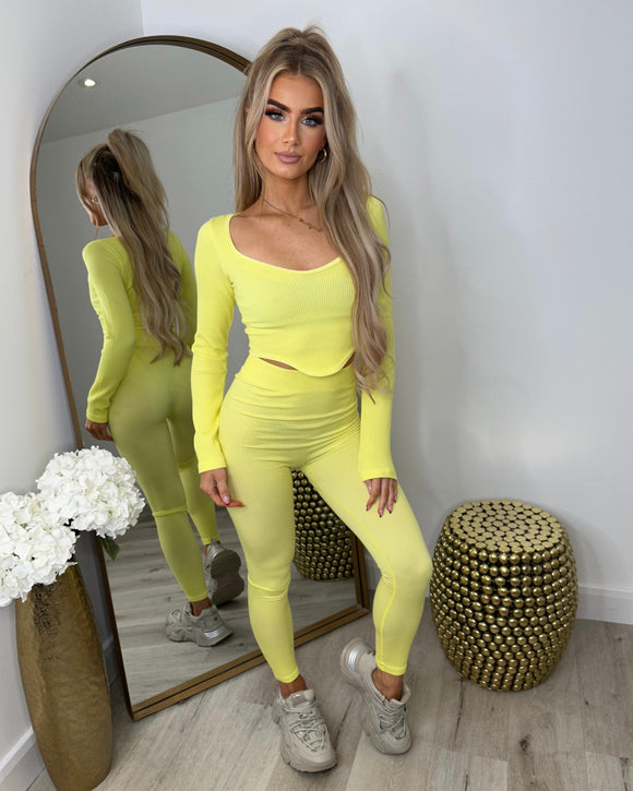 Miesha Corset Style Gym Set - Yellow