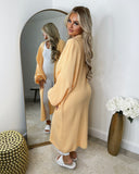 Gabriella Knitted Long Cardigan - Peach