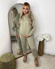 Eliana Oversized Hooded Tracksuit Set - Sage Green