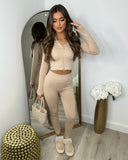 Cara Ribbed Legging and Top Set- Beige