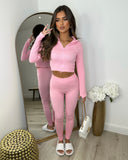 Cara Ribbed Legging and Top Set- Baby Pink