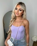 Elise Boned Bardot Bodysuit - Lilac