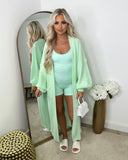 Gabriella Knitted Long Cardigan - Mint