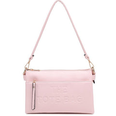 Rachael Multi Zip Double Strap 'The Tote Bag' Embossed Bag - Baby Pink