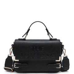 Becky 'The Tote Bag' Fold Over Design Structured Bag - Black