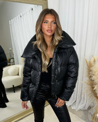 Rita Short Padded Bomber Jacket - Black