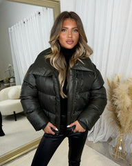 Rita Short Padded Bomber Jacket - Khaki