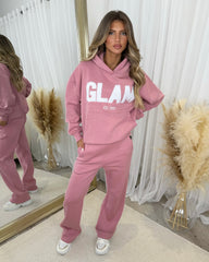 Ada Plain Fleece Lined Straight Leg Joggers - Blush Pink