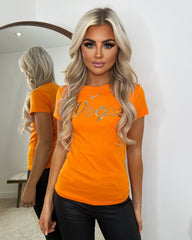VOGUE Sequin Detail T-Shirt - Orange