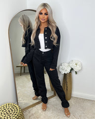 Regin Ankle Tie Denim Jeans - Black