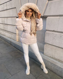 Kelsey Padded Faux Fur Hooded Coat - Beige