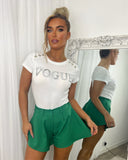 Sienna Flared Shorts - Bottle Green