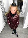 Sophie Metallic Kids Coat - Wine