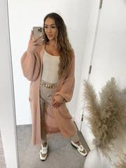 Gabriella Knitted Long Cardigan - Pink