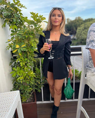 Ria Mesh Detail Corset Blazer