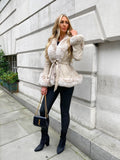 Freya Belted Fur Coat - Cream